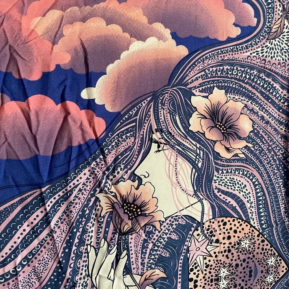 Gorgeous crescent moon cotton kimono top - Picture 7 of 9